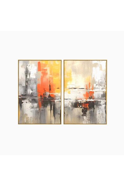 Luxcanva Set 2 Tablouri Canvas Imbratisare Abstracta 140x100 cm (2 x 70x100) ...