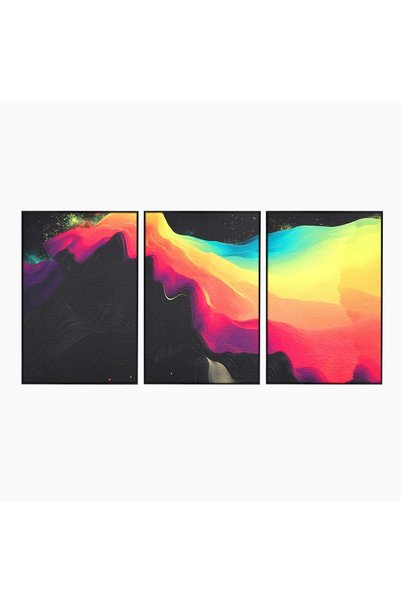 Luxcanva Set 3 Tablouri Canvas Peisaj Cosmic Abstractionist 210x100 cm (3 x 7...