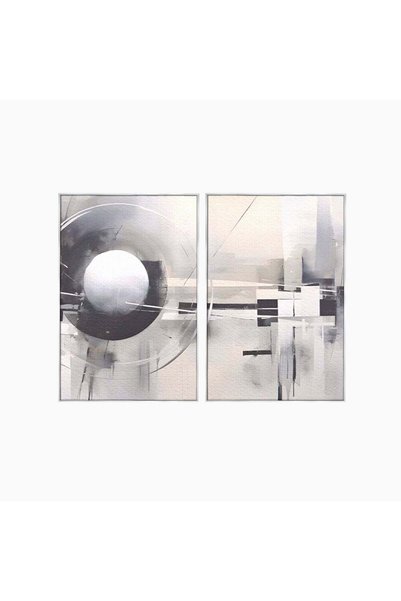 Luxcanva Set 2 Tablouri Canvas Non-Culori 160x120 cm (2 x 80x120) cu Rama Arg...