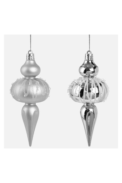 OEM Set Ornamente de Crăciun pentru brad in Forma de Turturi Argintii 13 cm -...