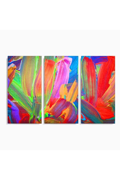 Luxcanva Set 3 Tablouri Canvas Abstract 180x120 cm (3 x 60x120) pe Sasiu Lemn...