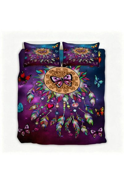 LEADER GLOBAL Bohemian Soft Cozy Flannel 3PCS Bed Set, Suitable for All Bedroom