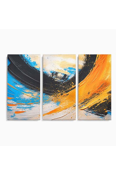 Luxcanva Set 3 Tablouri Canvas Vortex Abstract 210x140 cm (3 x 70x140) pe Sas...