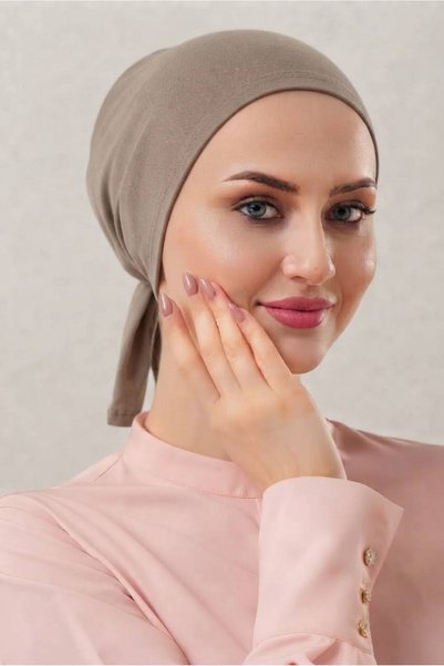 FLORA TEKSTİL Bone din jerseu din bumbac cu cusături, pentru hijab, antiderap...