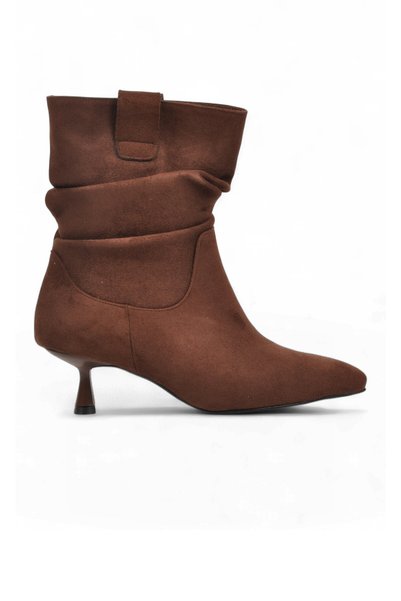 AYAKMOD Cizme elegante cu toc înalt pentru femei, model 336630, din piele înt...
