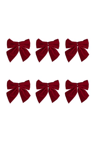 OEM Set Fundite Decorative de Crăciun Rosii Catifelate 13x14 cm - 6 bucăți, p...