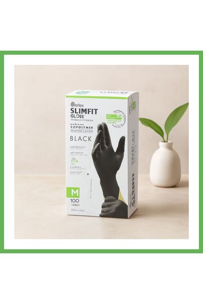 TheGencoo Nitrile Examination Gloves, Black, M, Powder-Free, Pack of 100 GEN01