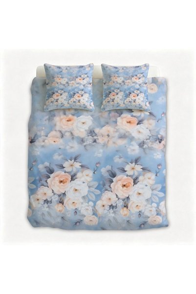 LEADER GLOBAL Comfortable Bohemian Flannel 3Pcs Bed Linen Set, Household Bedding