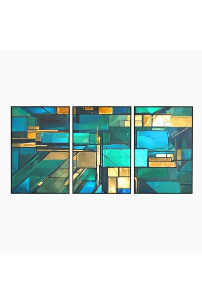 Luxcanva Set 3 Tablouri Canvas Intre adanc si lumina 150x70 cm (3 x 50x70) cu...