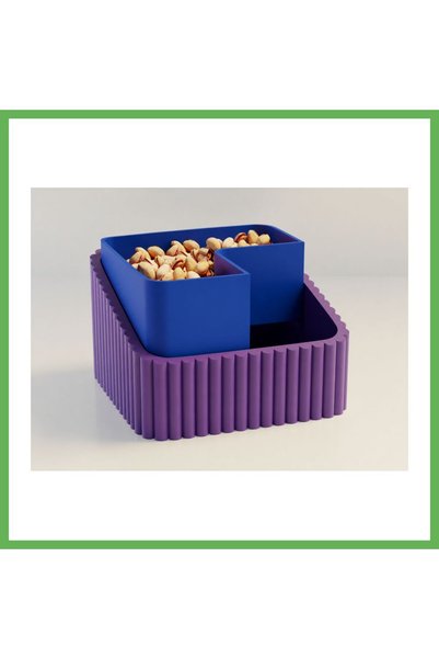 TheGencoo 3D-Printed Pistachio Bowl - Dual-Chamber Shell Separator Serving Bo...