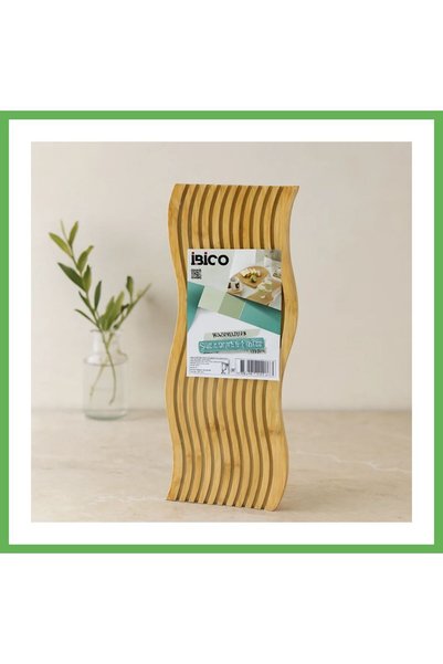 TheGencoo Bamboo Serving Board 17x39x1.5 cm (Double-Sided Wavy/Grooved) GEN01