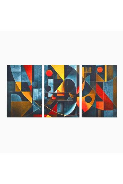 Luxcanva Set 3 Tablouri Canvas Coliziunea Culorilor 120x60 cm (3 x 40x60) pe ...