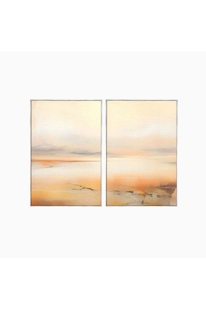 Luxcanva Set 2 Tablouri Canvas Relaxare 160x120 cm (2 x 80x120) cu Rama Argin...