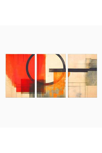 Luxcanva Set 3 Tablouri Canvas Abstractie In Desen 240x120 cm (3 x 80x120) pe...