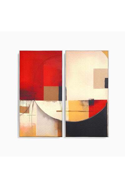 Luxcanva Set 2 Tablouri Canvas Stare Abstracta 120x120 cm (2 x 60x120) cu Ram...