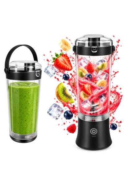 varioshop ®   Blender portabil fără fir 600ml, 150W, reîncărcabil USB-C, zdro...