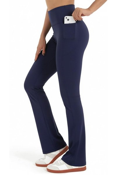 OtherMax Pantaloni Damă pentru Yoga Evazați cu Buzunare Lungi Bleumarin L