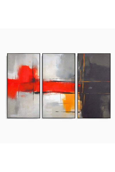 Luxcanva Set 3 Tablouri Canvas Culori Pictate Abstract 150x100 cm (3 x 50x100...
