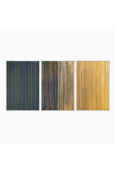 Luxcanva Set 3 Tablouri Canvas Dungi Aurii și Negre 300x150 cm (3 x 100x150) ...