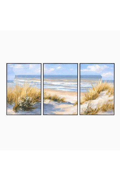 Luxcanva Set 3 Tablouri Canvas Peisaj Marin Tranquil 300x150 cm (3 x 100x150)...