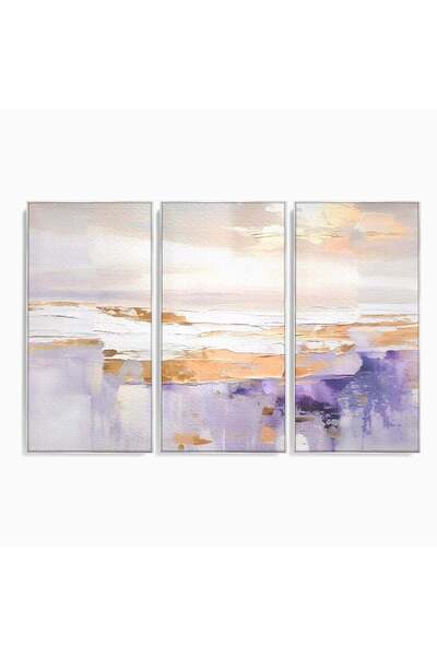 Luxcanva Set 3 Tablouri Canvas Valuri Abstracte ale Mării 210x140 cm (3 x 70x...
