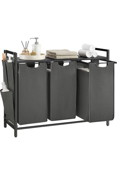 VASAGLE UBLH301G01 - Laundry Hamper, with 3 Removable and Extractable Baskets...