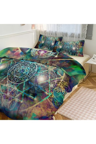 LEADER GLOBAL Bohemian Chic Bedding Set 3Pcs, All Weather Bedroom Bedding