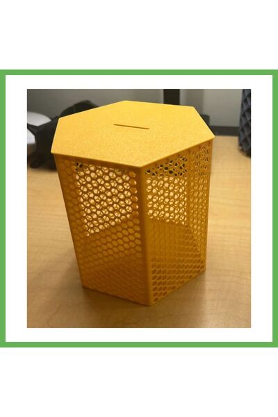 TheGencoo 3D-Printed Hexagonal Piggy Bank with Honeycomb Pattern, Decorative ...