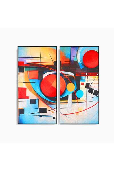 Luxcanva Set 2 Tablouri Canvas Orbita gandurilor 140x140 cm (2 x 70x140) cu R...