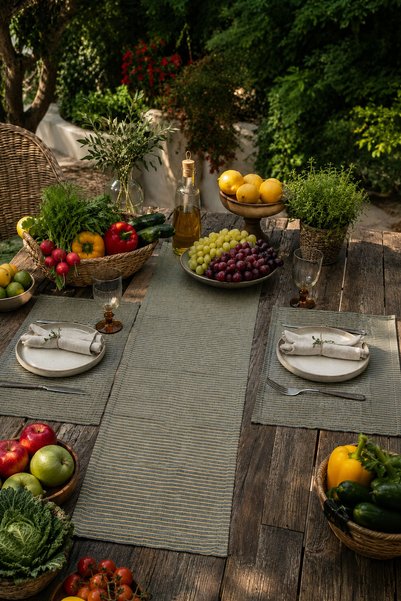Nazik Home Lozano Stain Resistant, Hassle-Free American-Style Table Runner Se...