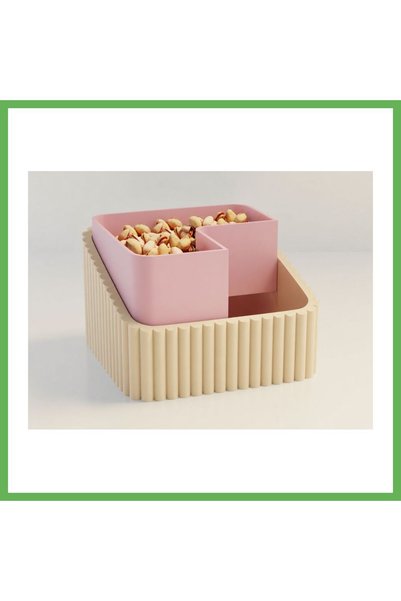 TheGencoo 3D-Printed Pistachio Bowl - Dual-Chamber Shell Separator Serving Bo...