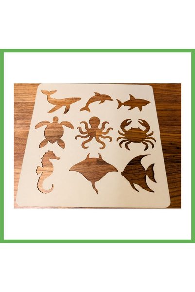 TheGencoo 3D-Printed Marine Animals Drawing Template - Multiple Design Templa...