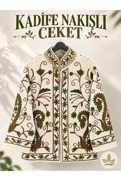 LİLA MARE TEKSTİL NAKIŞLI KADİFE CEKET