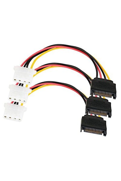 JOYZZZ Power Cable Adapter, 3PCS SATA to 4 Pin Power Cable Adapter, 15 Pin Ma...