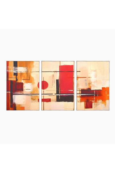 Luxcanva Set 3 Tablouri Canvas Relaxare 150x70 cm (3 x 50x70) cu Rama Arginti...