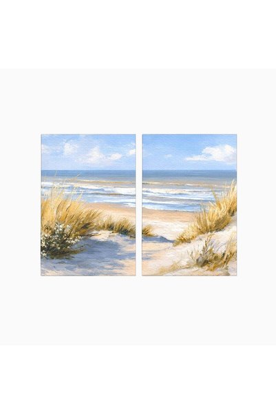 Luxcanva Set 2 Tablouri Canvas Peisaj Marin Tranquil 80x60 cm (2 x 40x60) pe ...