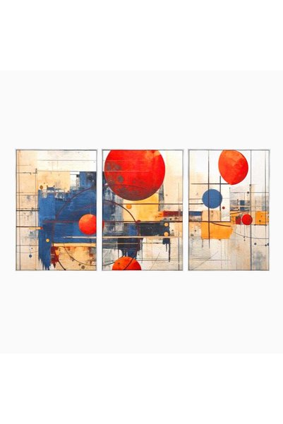 Luxcanva Set 3 Tablouri Canvas Spatiu Descompus 120x60 cm (3 x 40x60) cu Rama...