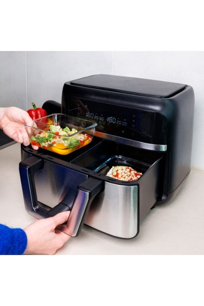 Pyrex Tavă pentru copt ALIR-211B100 Airfryer pătrată 20 x 17 cm din sticlă bo...