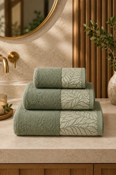 Nazik Home Prosop de față cu model de frunze de salvie (50 x 90 cm)
