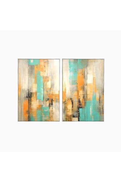 Luxcanva Set 2 Tablouri Canvas Abstract Colors Lanscape 160x120 cm (2 x 80x12...