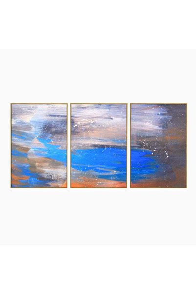Luxcanva Set 3 Tablouri Canvas Pictura Abstracta 120x60 cm (3 x 40x60) cu Ram...