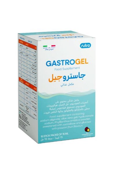 NUTRA نيوترا جاستروجيل جل للحموضة وعسر الهضم – 15 كيس × 15 مل