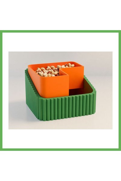 TheGencoo 3D-Printed Pistachio Bowl - Dual-Chambered Shell Separator Serving ...