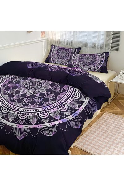 LEADER GLOBAL Simple Stylish Boho Bedding Set 3 Pieces, Decorative Duvet Cover
