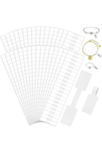 ALMEKAQUZ 1000 pcs Jewelry Tags, Self Adhesive Jewelry Price Tags Stickers, W...