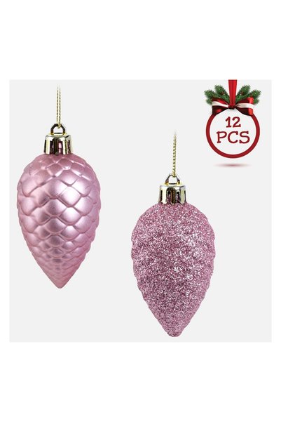 OEM Set Ornamente de Crăciun pentru brad in Forma de Conuri de brad Roz Ø7 cm...