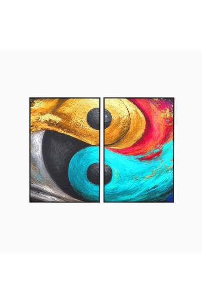 Luxcanva Set 2 Tablouri Canvas Echilibrul Yin Si Yang 160x120 cm (2 x 80x120)...