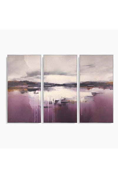 Luxcanva Set 3 Tablouri Canvas Cer Innorat 150x100 cm (3 x 50x100) cu Rama Ar...