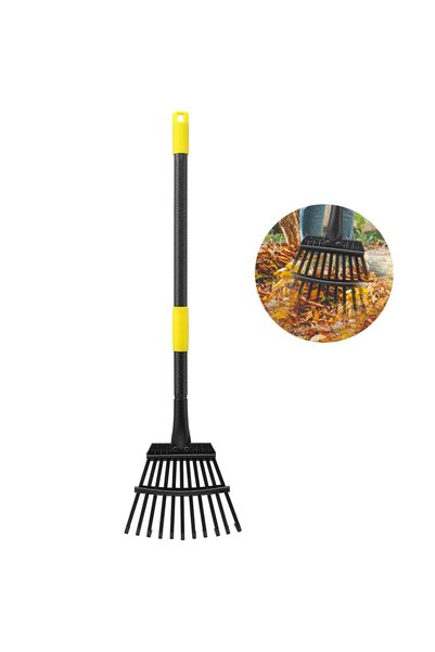 GENERAL Oliynedy Leaf Rake for Gardening, Adjustable Metal Garden Rake for Le...