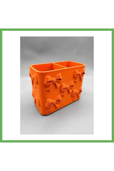 TheGencoo 3D-Printed Bow Detail-Patterned Compartmentalized Pencil Holder - D...